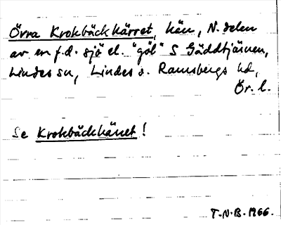 Bild på arkivkortet för arkivposten Övra Krokbäckkärret, se Krokbäckkärret