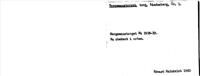 Bild på arkivkortet för arkivposten Bergsmanstorget