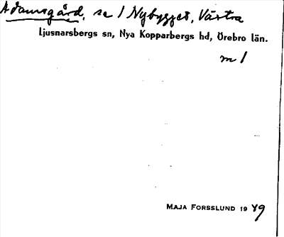 Bild på arkivkortet för arkivposten Adamsgård, se 1 Nybygget