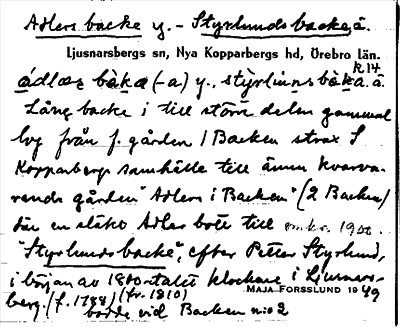 Bild på arkivkortet för arkivposten Adlers backe