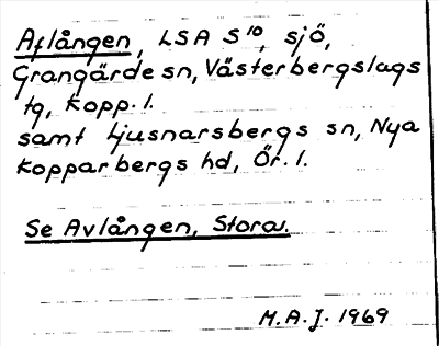 Bild på arkivkortet för arkivposten Aflången, se Aflången, Stora