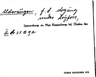 Bild på arkivkortet för arkivposten Alderängen