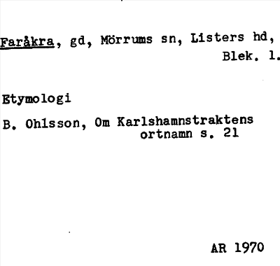 Bild på arkivkortet för arkivposten Faråkra