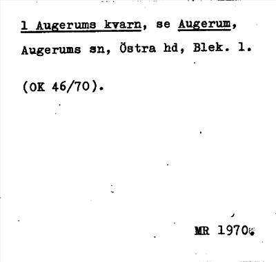 Bild på arkivkortet för arkivposten Augerums kvarn