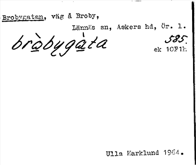 Bild på arkivkortet för arkivposten Brobygatan