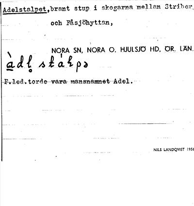 Bild på arkivkortet för arkivposten Adelstalpet