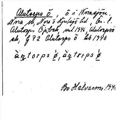 Bild på arkivkortet för arkivposten Alntorps ö