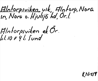 Bild på arkivkortet för arkivposten Alntorpsviken