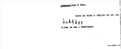 Bild på arkivkortet för arkivposten Askhagen