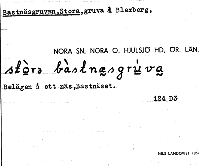 Bild på arkivkortet för arkivposten Bastnäsgruvan, Stora