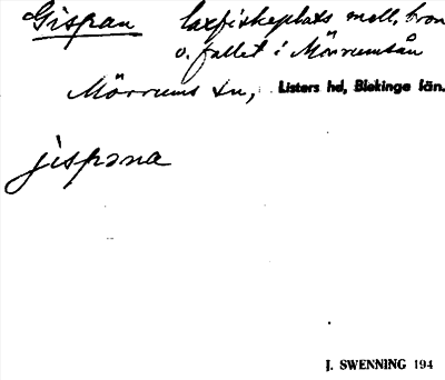 Bild på arkivkortet för arkivposten Gispan