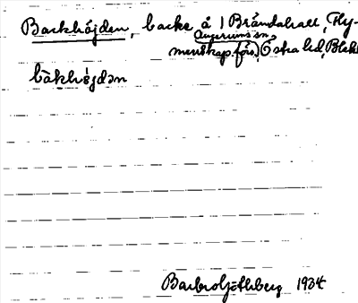 Bild på arkivkortet för arkivposten Backhöjden