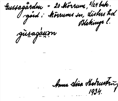 Bild på arkivkortet för arkivposten Gussagården