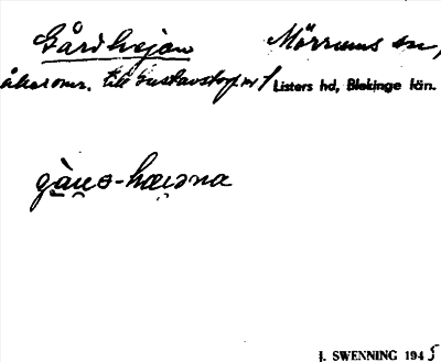 Bild på arkivkortet för arkivposten Gårdhejan