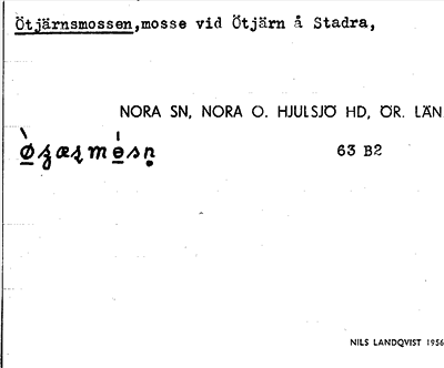 Bild på arkivkortet för arkivposten Ötjärnsmossen