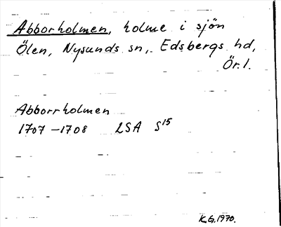 Bild på arkivkortet för arkivposten Abborholmen