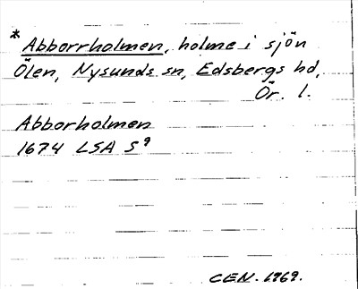 Bild på arkivkortet för arkivposten *Abborrholmen