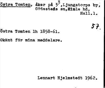 Bild på arkivkortet för arkivposten Östra Tomten
