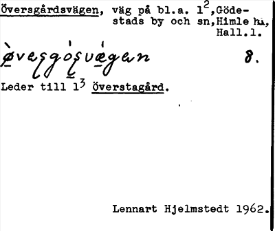 Bild på arkivkortet för arkivposten Översgårdsvägen