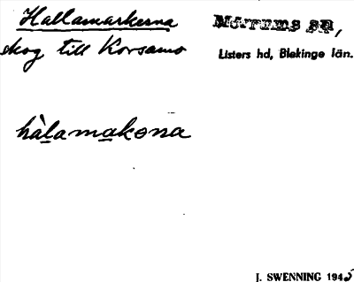 Bild på arkivkortet för arkivposten Hallamarkerna