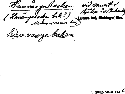 Bild på arkivkortet för arkivposten Havvångabacken