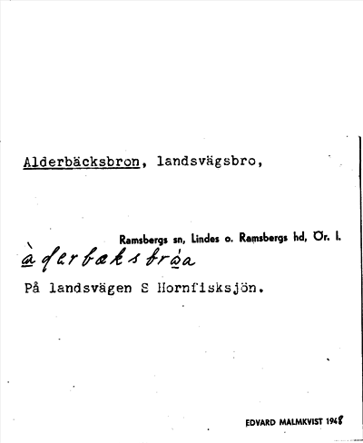 Bild på arkivkortet för arkivposten Alderbäcksbron
