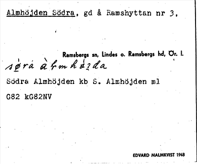 Bild på arkivkortet för arkivposten Almhöjden, Södra