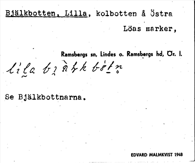 Bild på arkivkortet för arkivposten Bjälkbotten, Lilla