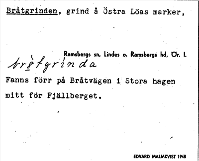 Bild på arkivkortet för arkivposten Bråtgrinden