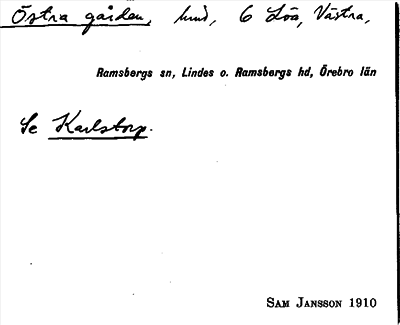 Bild på arkivkortet för arkivposten Östra gården, se Karlstorp