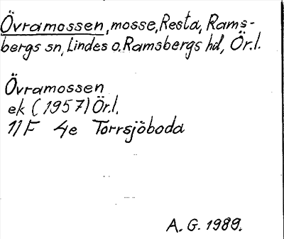 Bild på arkivkortet för arkivposten Övramossen