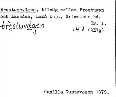 Bild på arkivkortet för arkivposten Brostugevägen