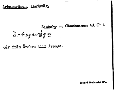 Bild på arkivkortet för arkivposten Arbogavägen