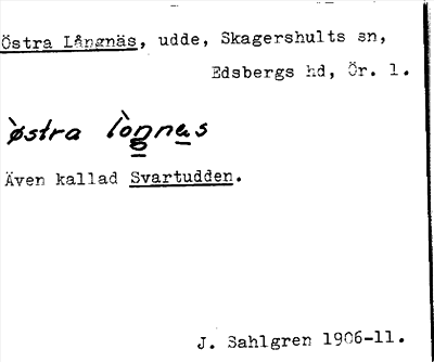 Bild på arkivkortet för arkivposten Östra Långnäs