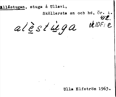Bild på arkivkortet för arkivposten Alléstugan