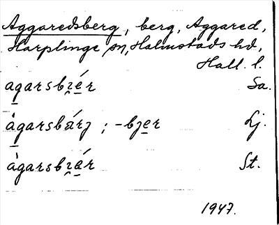 Bild på arkivkortet för arkivposten Aggaredsberg