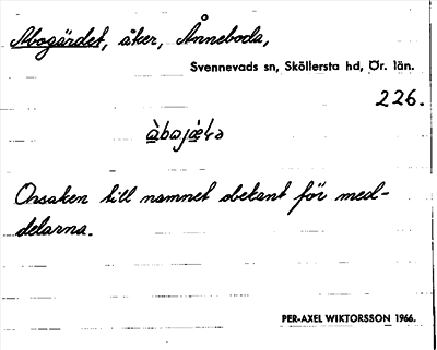 Bild på arkivkortet för arkivposten Abogärdet