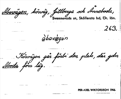 Bild på arkivkortet för arkivposten Abovägen