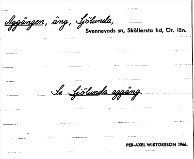 Bild på arkivkortet för arkivposten Aggängen, se Sjölunda aggäng