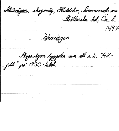 Bild på arkivkortet för arkivposten Akåvägen