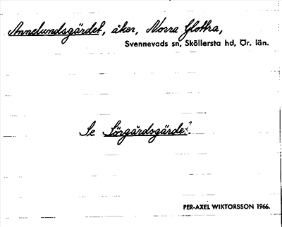 Bild på arkivkortet för arkivposten Annelundsgärdet, se Sörgärdsgärdet