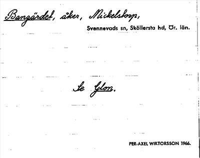 Bild på arkivkortet för arkivposten Bangärdet, se Glon