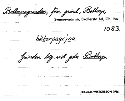 Bild på arkivkortet för arkivposten Bottorpagrinden