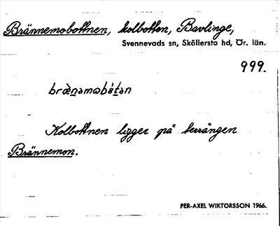 Bild på arkivkortet för arkivposten Brännemobottnen