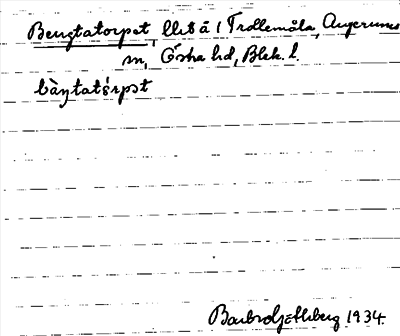 Bild på arkivkortet för arkivposten Bengtatorpet