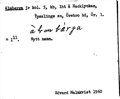 Bild på arkivkortet för arkivposten Almberga