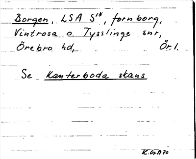 Bild på arkivkortet för arkivposten Borgen, Kanterboda skans