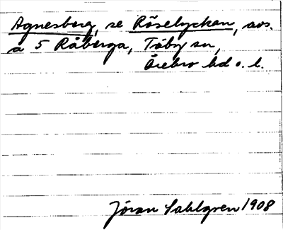 Bild på arkivkortet för arkivposten Agnesberg, se Röselyckan