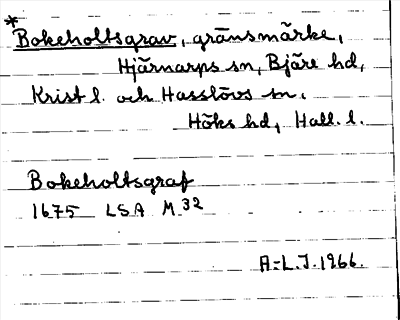 Bild på arkivkortet för arkivposten *Bokeholtsgrav