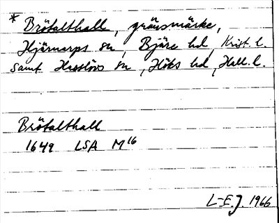 Bild på arkivkortet för arkivposten *Brötalthall